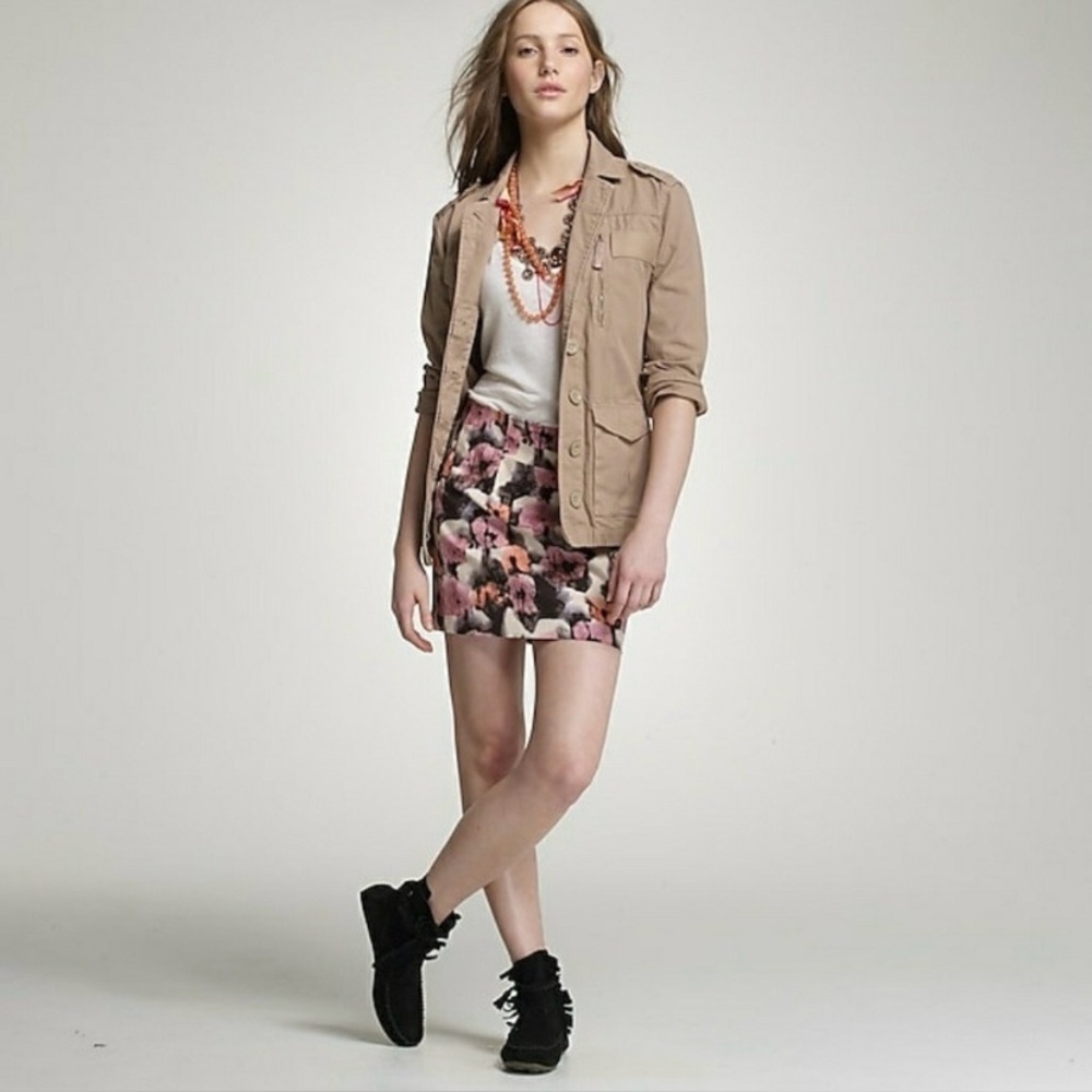 Retro J. Crew Watercolor Potpourri Mini Skirt